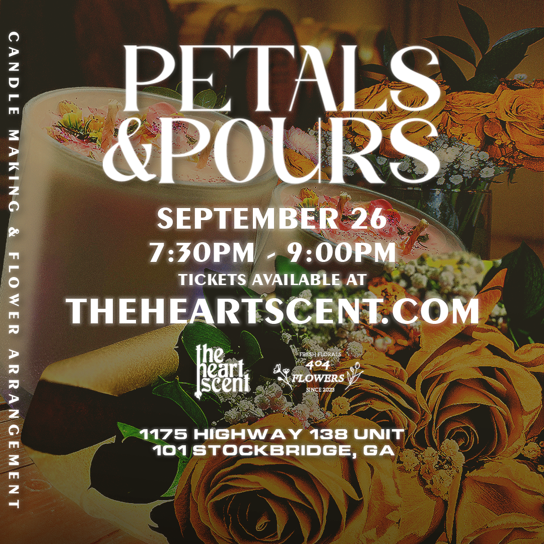 Petals & Pours (Candle & Flower Arrangement)